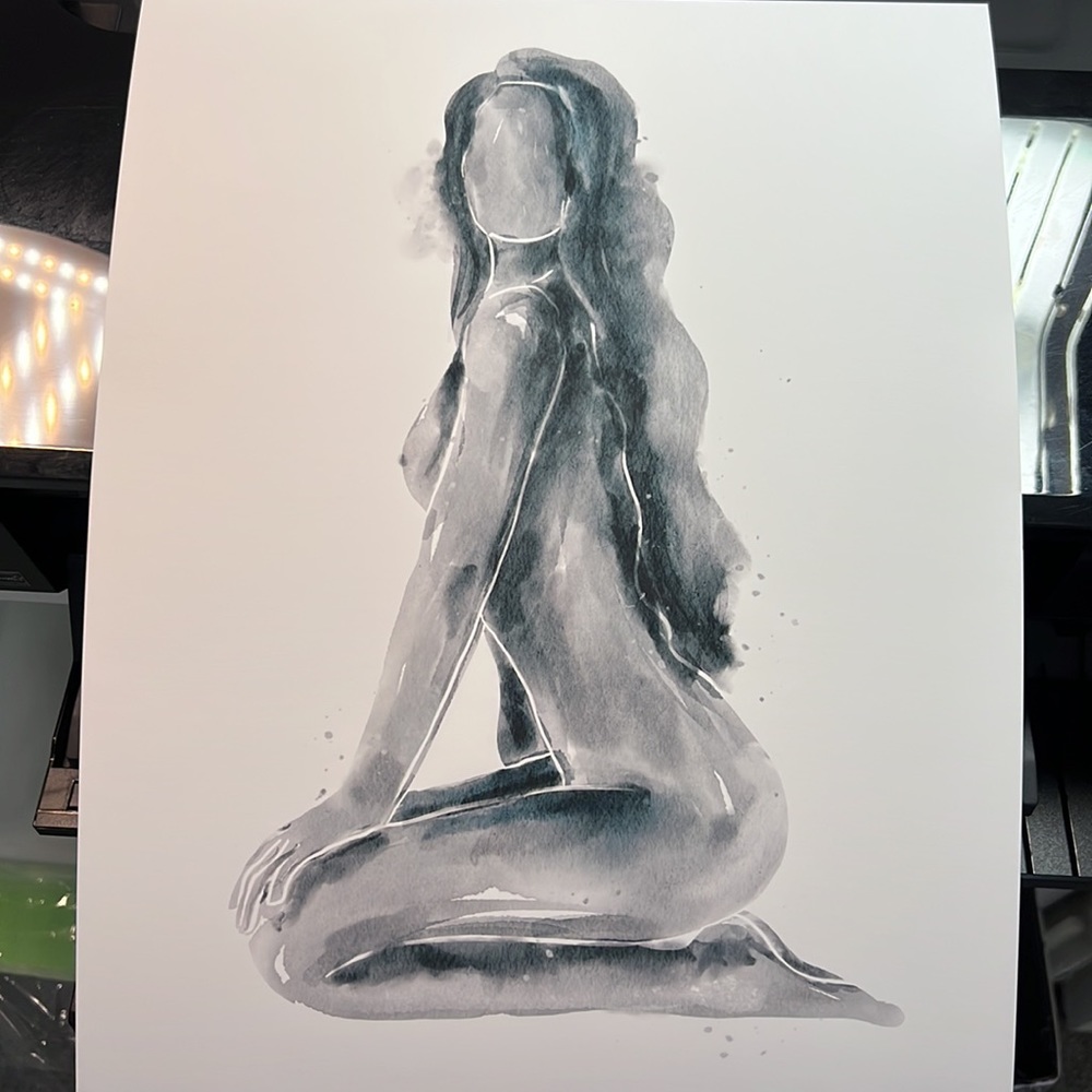 Watercolor Abstract Nude Woman Portrait Print Poster Unframed - Picture 14 of 15